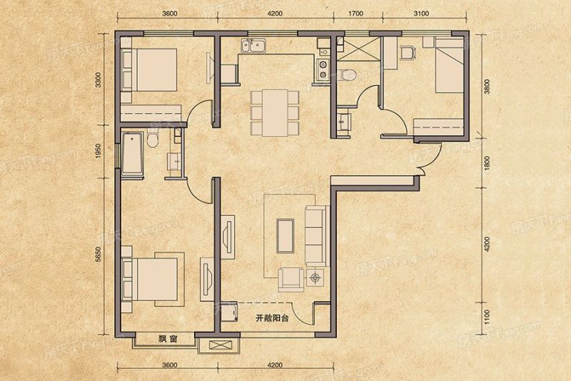 包頭裝修方案包頭禧瑞都三期·御府131.46㎡