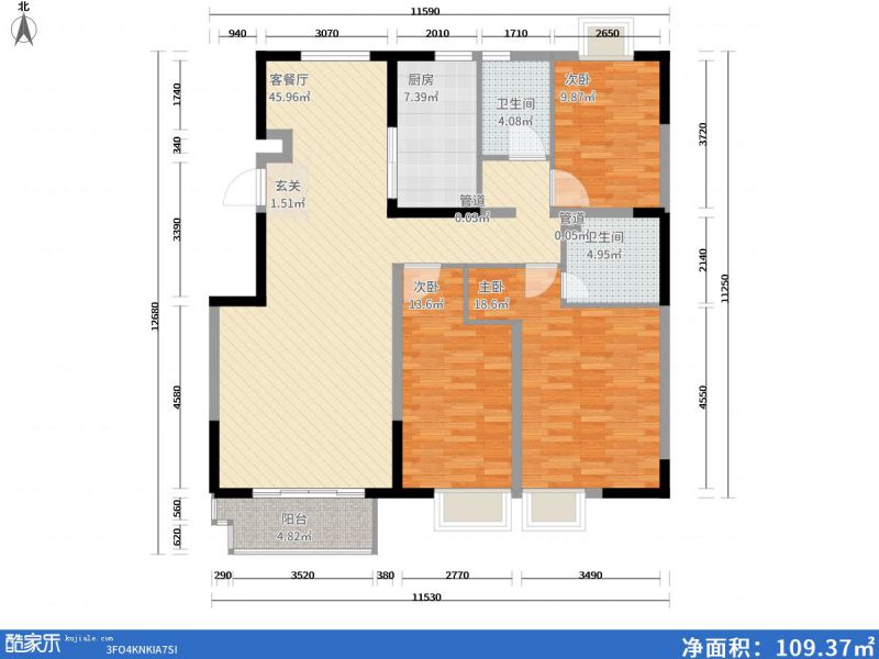 包頭裝修方案包頭江南文樞苑135㎡