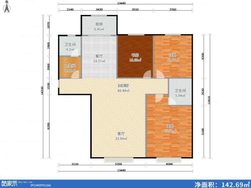 包頭裝修方案包頭電力佳苑174㎡